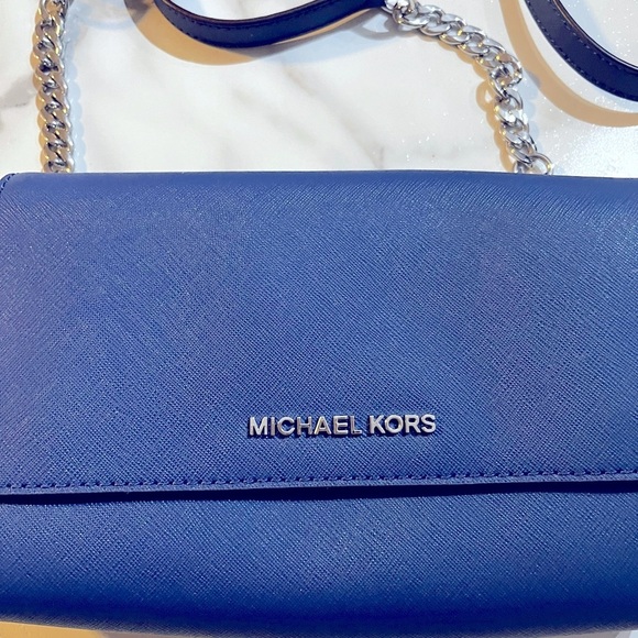 Michael Kors Jet Set Crossbody Bag Saffiano Leather Electric Blue - Picture 5 of 9